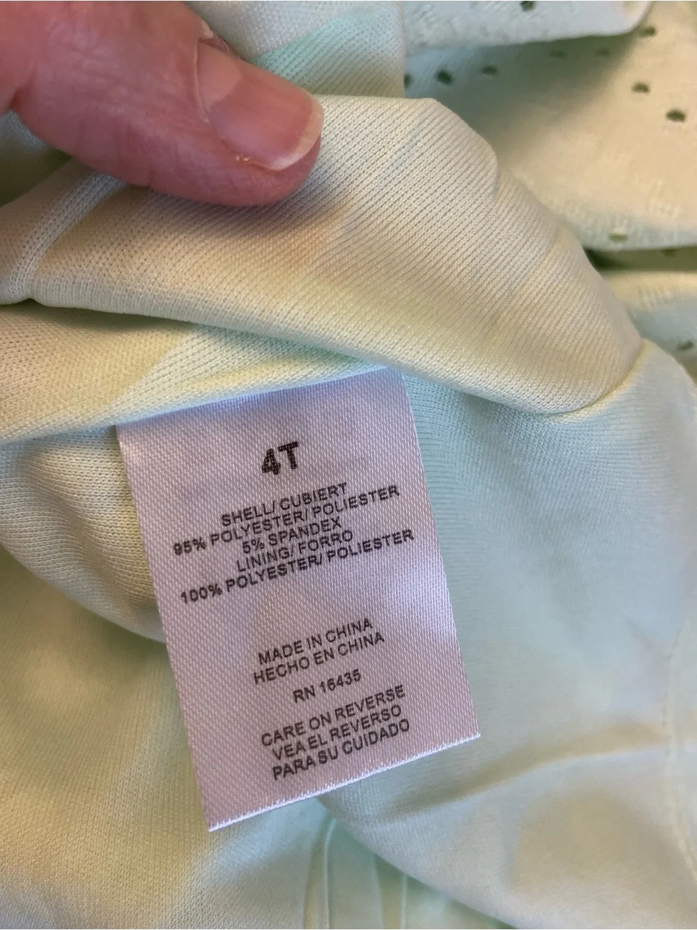 Tahari Girl Mint Eyelet Ruffle Dress with Bow Size 4T, NWT